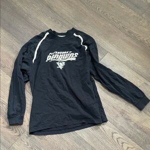 Majestic Black Tee with Red, White & Blue Logo